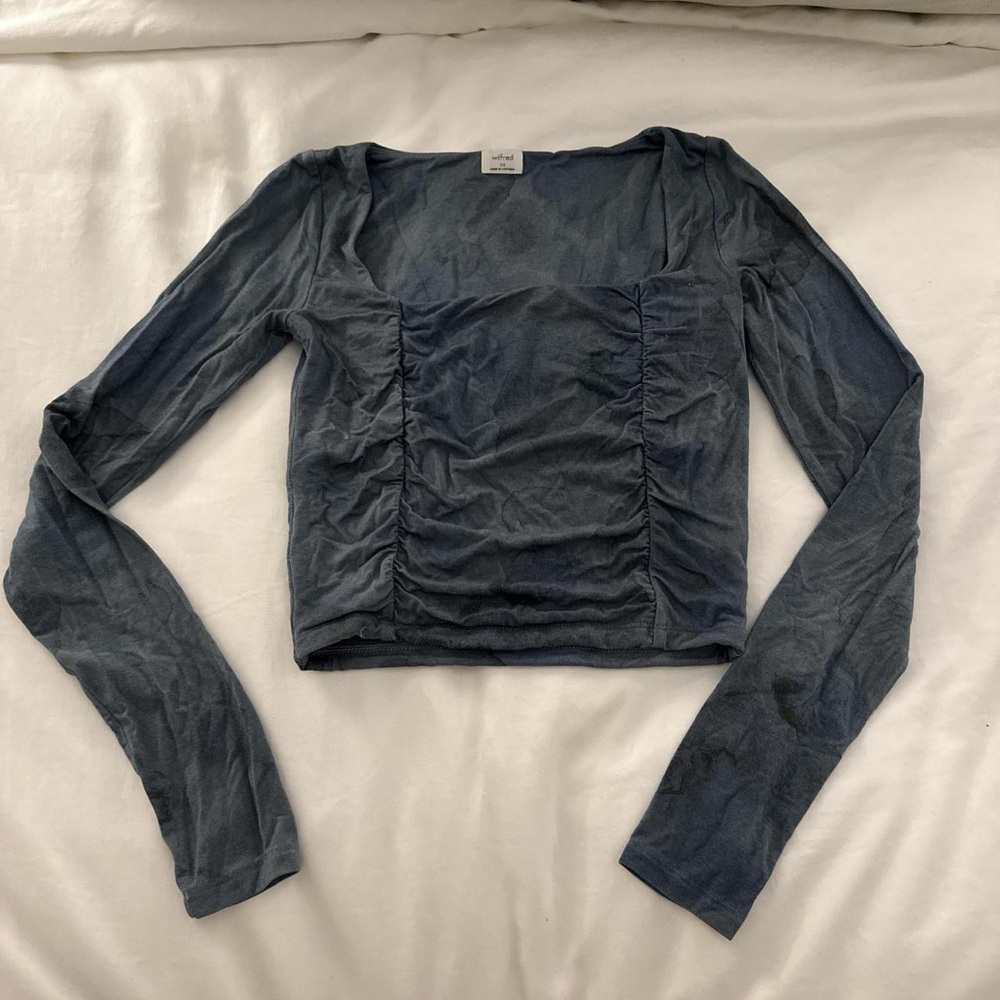 Wilfred Navy Long Sleeve Top